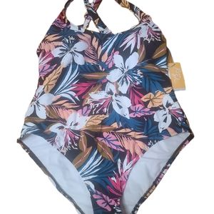 Kona sol women's one peice floral print swimsuit multiple sizes